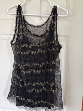 i jeans by Buffalo Black Lace Sequin Overlay Camisole